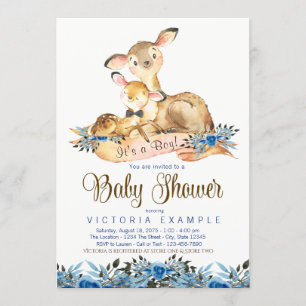 Jungenhirsch-Baby-Shower-Einladungen Einladung