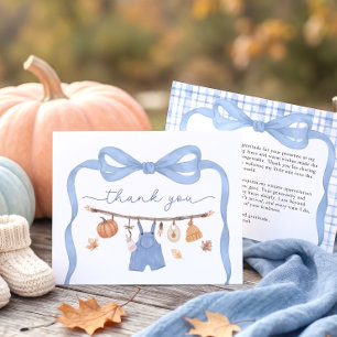 Jungenkleines Kürbis-Fall-Baby-Shower Dankeskarte
