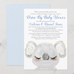 Jungenkoala mit Maske Drive By Baby Shower Einladung