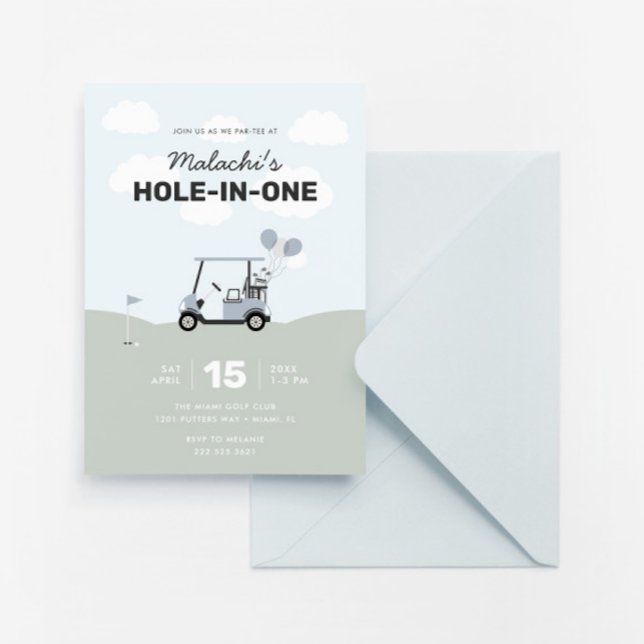 Jungen's Hole-in-One Golf 1. Geburtstag Einladung (Von Creator hochgeladen)