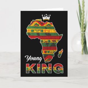 Junger afrikanischer König Map Kente Kunst Männer Karte