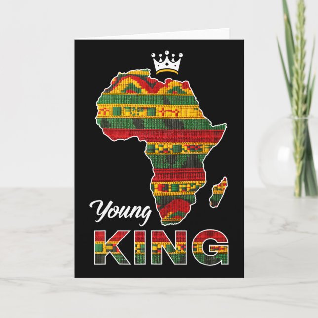 Junger afrikanischer König Map Kente Kunst Männer  Karte (Vorderseite)