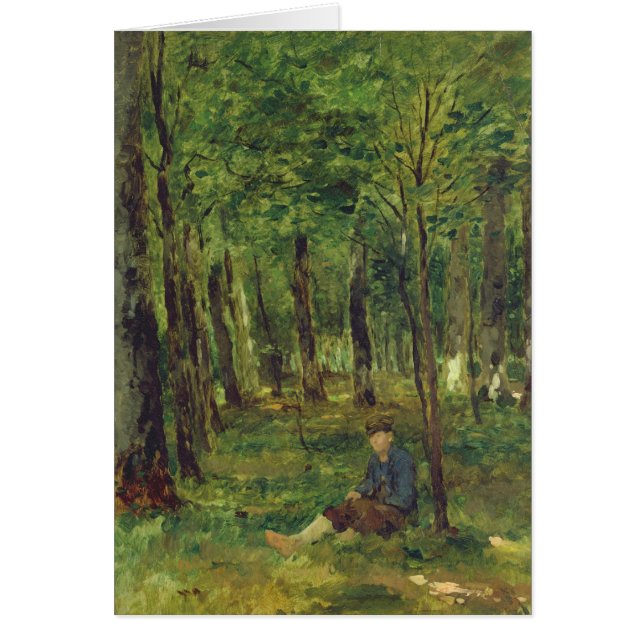 Junger Bauer, der im Wald, 1878 sitzt (Vorne)