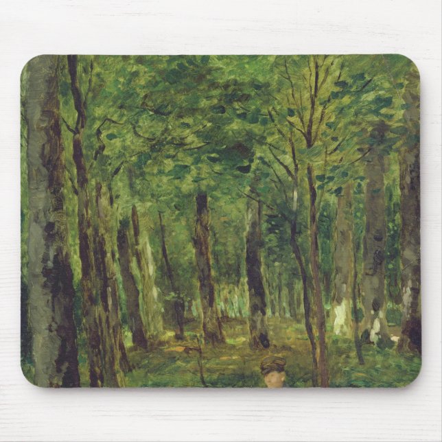 Junger Bauer, der im Wald, 1878 sitzt Mousepad (Vorne)