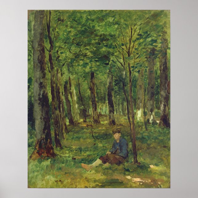 Junger Bauer im Wald, 1878 Poster (Vorne)