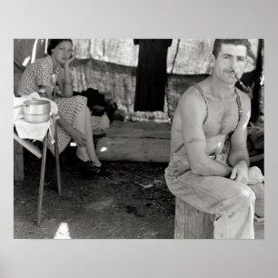 Junger Bauernhof Couple, 1939. Vintages Foto Poster