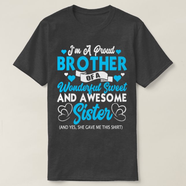 Junger Bruder von Schwester T-Shirt (Design vorne)