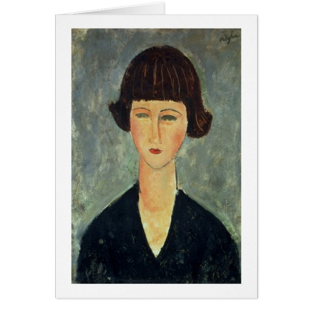 Junger Brunette, 1917 (Öl auf Leinwand) (Vorne)