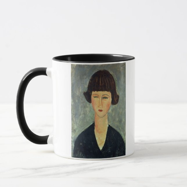 Junger Brunette, 1917 (Öl auf Leinwand) Tasse (Links)