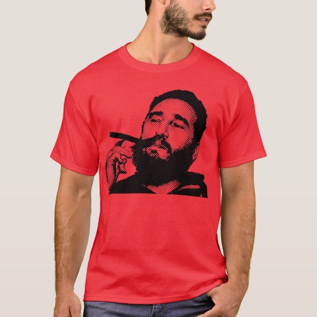 Junger Fidel mit einem Zigarren-T - Shirt (Vorderseite)