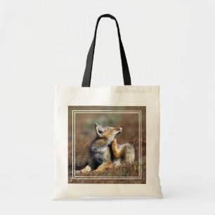 Junger Grauer Fuchs im Torres-Del-Paine-Nationalpa Tragetasche
