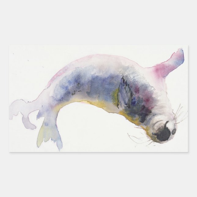 Junger grauer Siegel Gwoche 2003 Rechteckiger Aufkleber (Vorderseite)