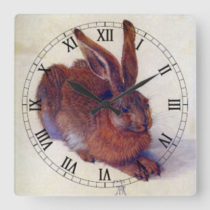 Junger Hase von Albrecht Durer, Renaissance-Fine-A Quadratische Wanduhr