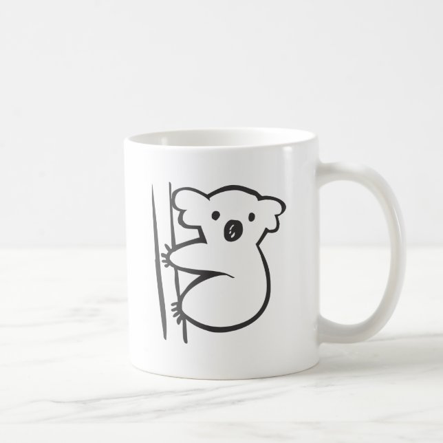 Junger Koala in einem Baum in der Kaffeetasse (Rechts)