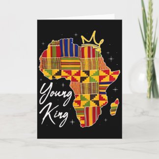 Junger König Art afrikanischer Druck Kente Stoff M Karte