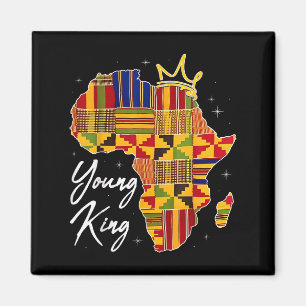 Junger König Art afrikanischer Druck Kente Stoff M Magnet