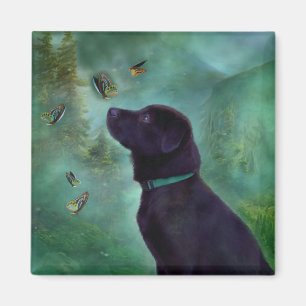 Junger Labrador u. Buttys Kunst-Magnet Magnet