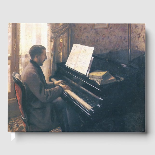 Junger Mann am Klavier von Caillebotte Gästebuch (Vorderseite)