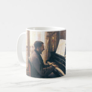 Junger Mann am Klavier von Caillebotte Kaffeetasse