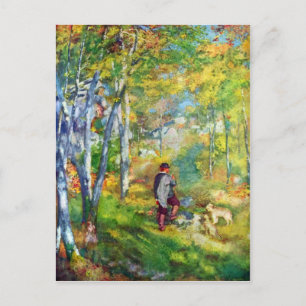 Junger Mann im Wald von Fontainebleau von Renoir Postkarte