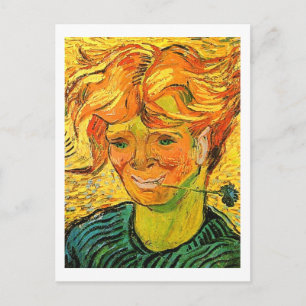 Junger Mann mit Cornflower Van Gogh Fine Art Postkarte
