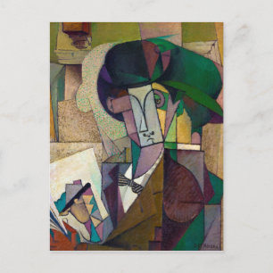 Junger Mann mit einem Füller von Diego Rivera 1914 Postkarte