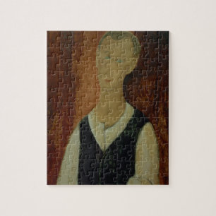 Junger Mann mit schwarzen Waistcoat, 1912 (Öl kan Puzzle
