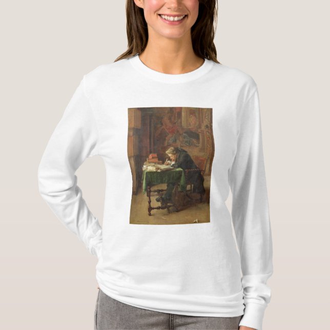 Junger Mann-Schreiben, 1852 T-Shirt (Vorderseite)