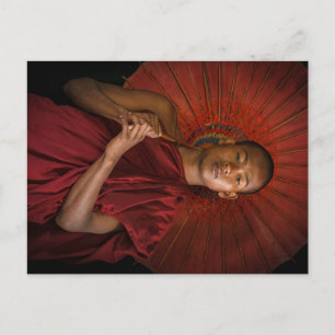 Junger Mönch in den Tempeln von Bagan Postkarte