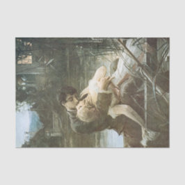 Junger Paar in Liebe (Küssen in einem Boot) (Roman Seidenpapier