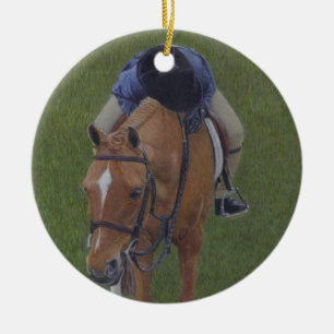 Junger Reiterreiter und Pony Keramik Ornament