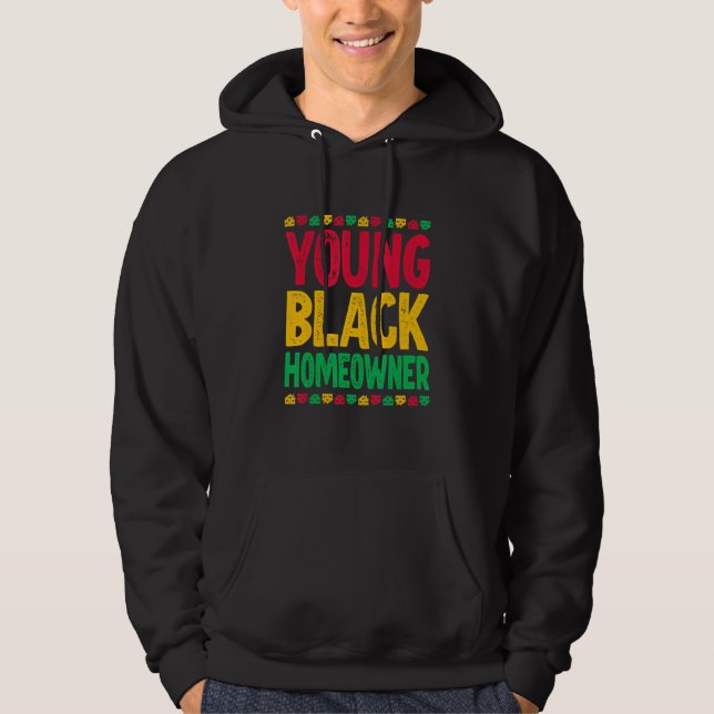 Junger schwarzer Hausbesitzer 2 Hoodie (Vorderseite)