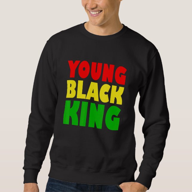 Junger schwarzer König Afroamerikanisches schwarze Sweatshirt (Vorderseite)