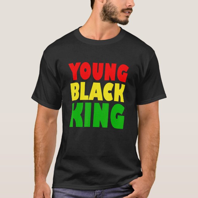 Junger schwarzer König Afroamerikanisches schwarze T-Shirt (Vorderseite)