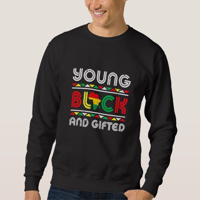 Junger Schwarzer Und ed African Pride Schwarze Ges Sweatshirt (Vorderseite)