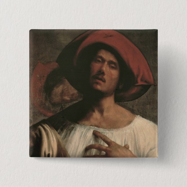 Junger singender Mann Button (Vorderseite)