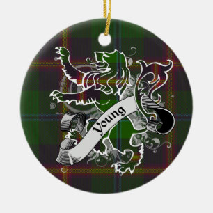 Junger Tartan-Löwe Keramikornament