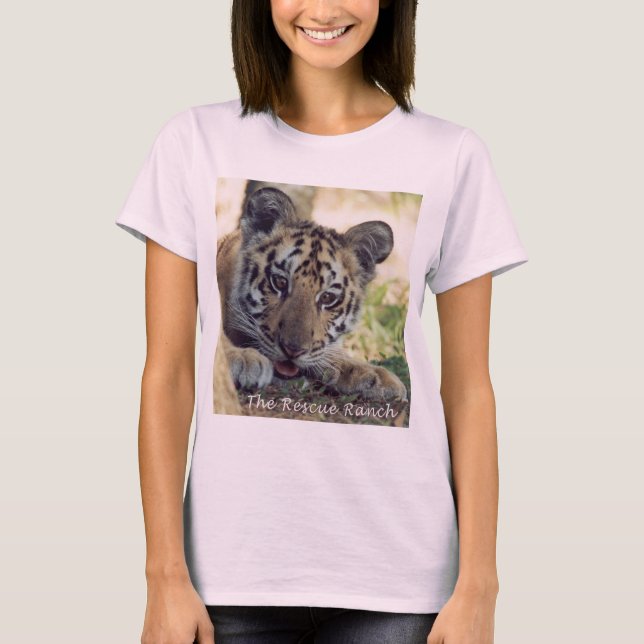junger Tiger flüchtige Blick-a-Boo T-Shirt (Vorderseite)