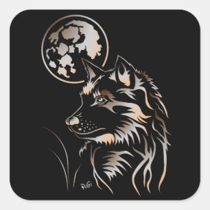 junger träumender Wolf Aufkleber