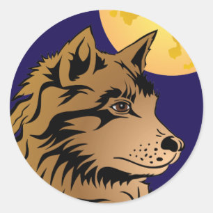 junger träumender Wolf Aufkleber