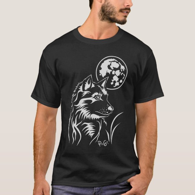 junger träumender Wolf T-Shirt (Vorderseite)
