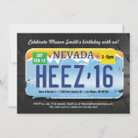 Junge's 16. Geburtstag Nevada Lizenz Einladung