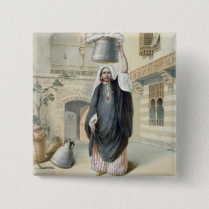 Junges arabisches Mädchen, das vom Hammam in Kairo Button