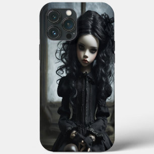 Junges gotisches Mädchen in Schwarz iPhone 13 Pro Max Hülle