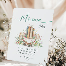 Junges Kapitel Storybook Mimosa-Bar Brautparty Sockelschild