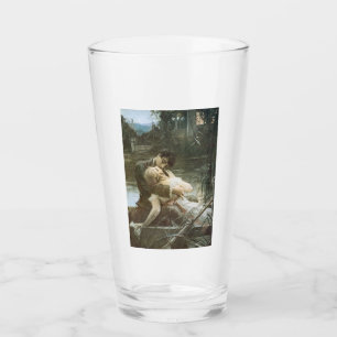 Junges Liebespaar (Kuss in einem Boot) Glas