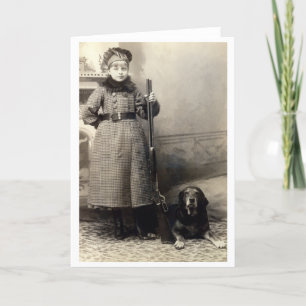 Junges Mädchen 1900 und ihr Jagdhund Karte