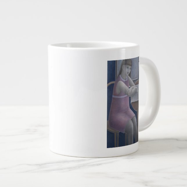 Junges Mädchen, das 2008 liest Jumbo-Tasse (Vorderseite Rechts)
