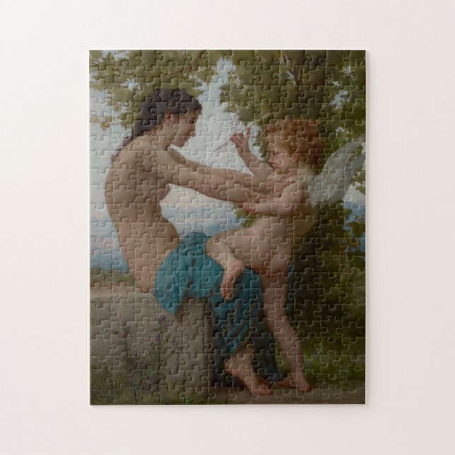 Junges Mädchen, das gegen Eros Bouguereau Puzzle (Vertikal)
