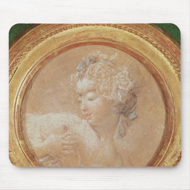 Junges Mädchen, das ihre Brust zusammendrückt Mousepad (Vorne)